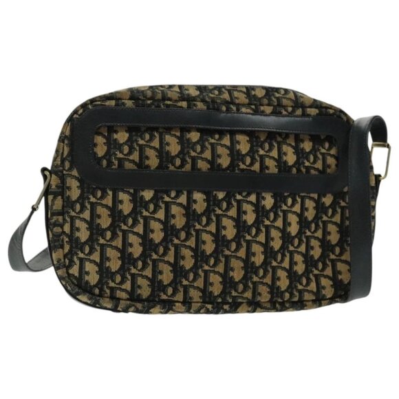 Christian Dior Trotter Canvas Shoulder Bag Canvas Navy - Picture 1 of 15